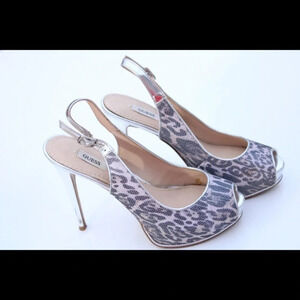 Guess sling back platforms